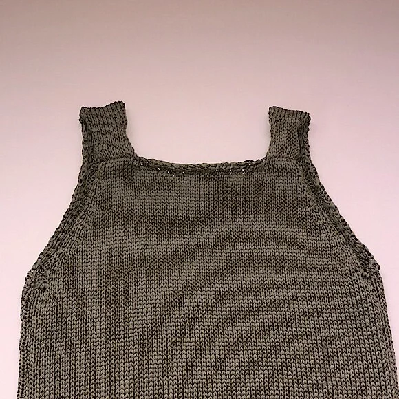 NWOT Damaged Loft Square Neck Sweater Knit Tank Top In Olive Green Size Small - Picture 7 of 13